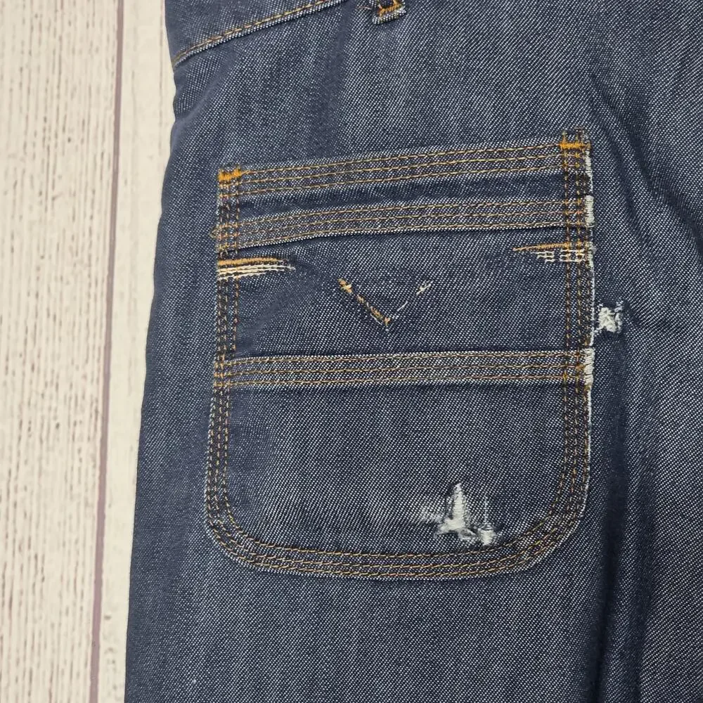 Vintage Levi’s For Men Orange Tab Jeans 34x29 Dark Wash Straight Leg Distressed